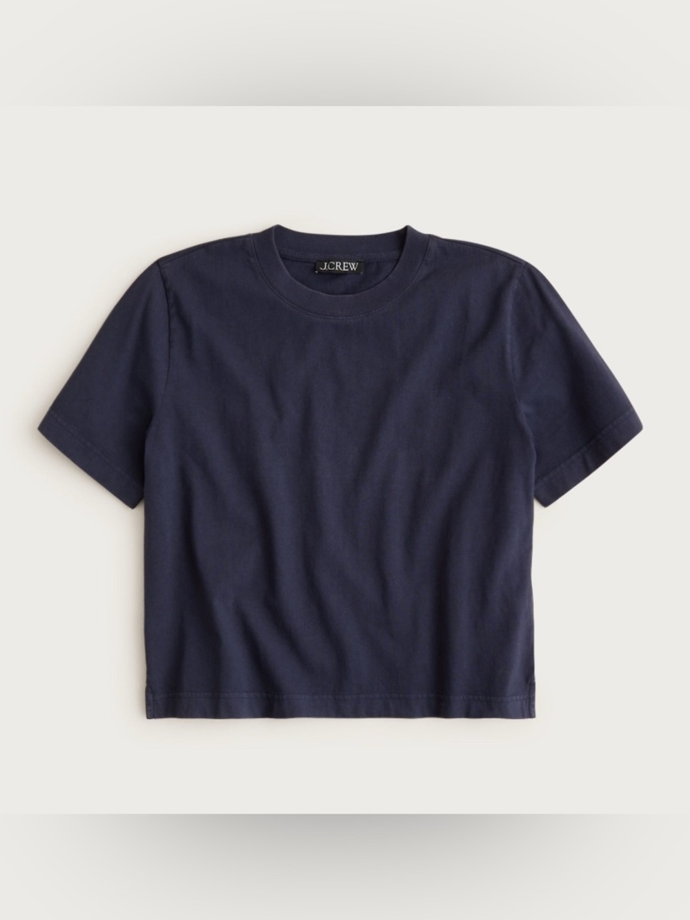 J. Crew Boyfriend Jersey Relaxed Cropped T Shirt Short Sleeve Navy Small Capsule